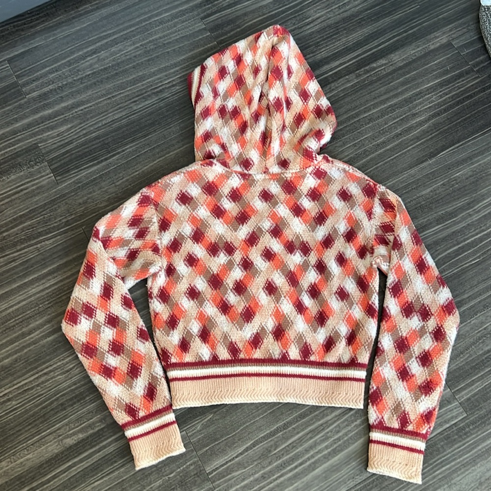 Free People Field of Flowers-Argyle Diamond Sweater Hoodie - Picture 8 of 10